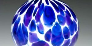 Round Ornaments - White with blue spots