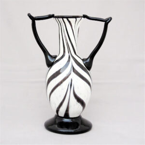 Bottle - black and white with handles