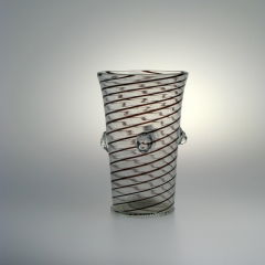 Contemporary Canework Tumbler with Lion Heads